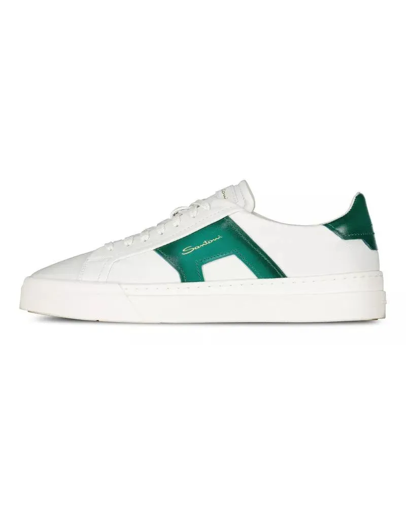 Santoni Low-Top Sneaker Men?s leather double buckle sneaker weiß Weiß