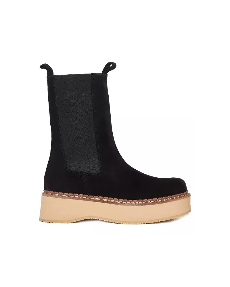 Paloma Barceló Stiefel Black Suede Chelsea Ankle Boots schwarz Schwarz