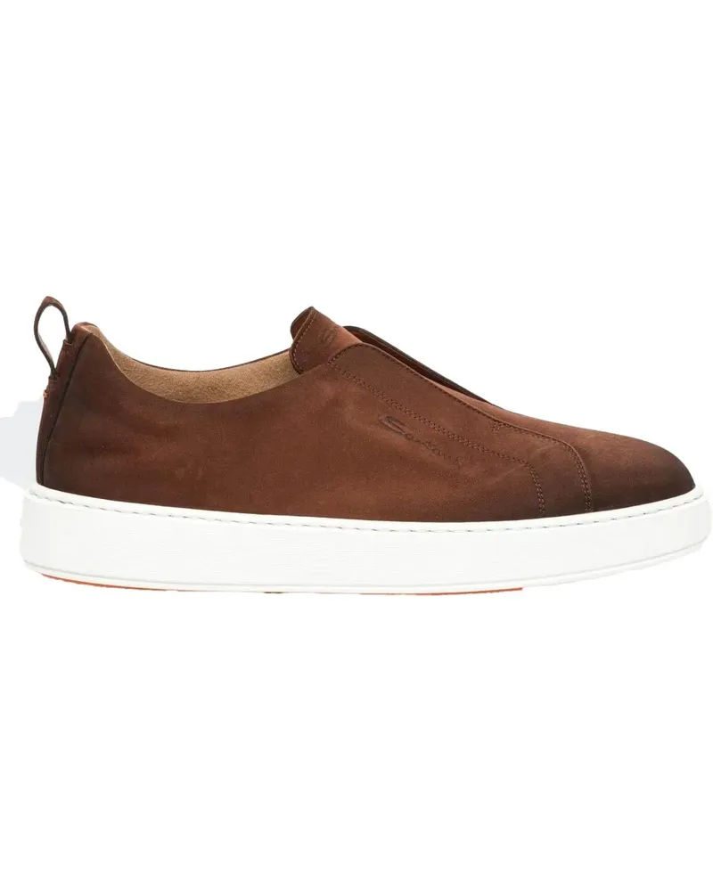 Santoni Loafer Heren Victor Sneaker Nubuck braun Braun