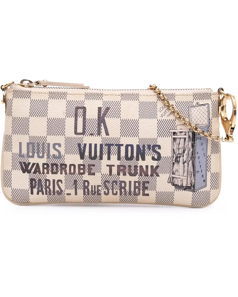 Louis Vuitton Crossbody Bags Damier Azur Trunks Labels Pochette Milla MM weiß Weiß