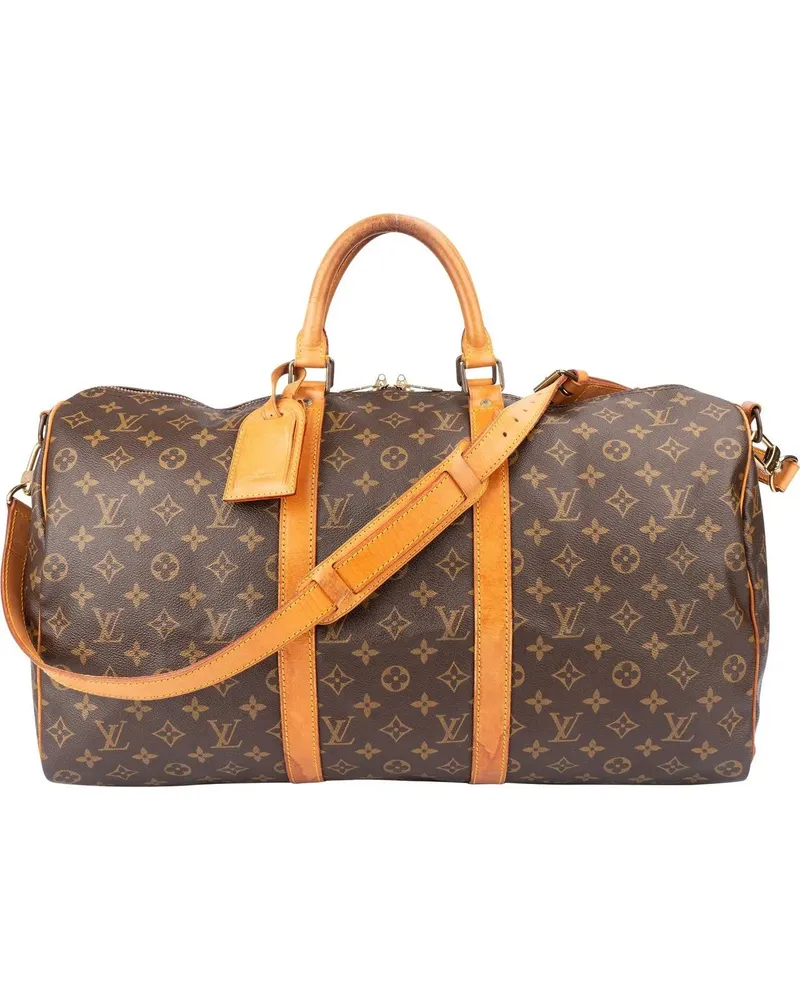 Louis Vuitton Crossbody Bags  Canvas Monogram Keepall 50 Bandoulie braun Braun
