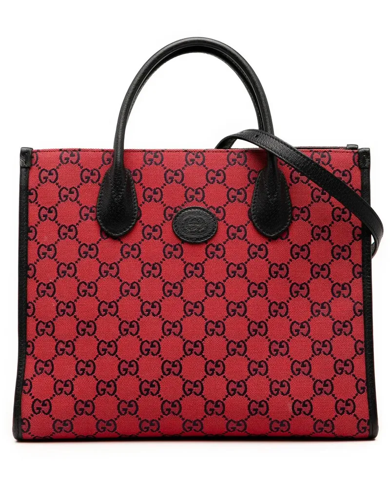 Gucci Hobo Bags Small GG Canvas Interlocking G Tote rot Rot