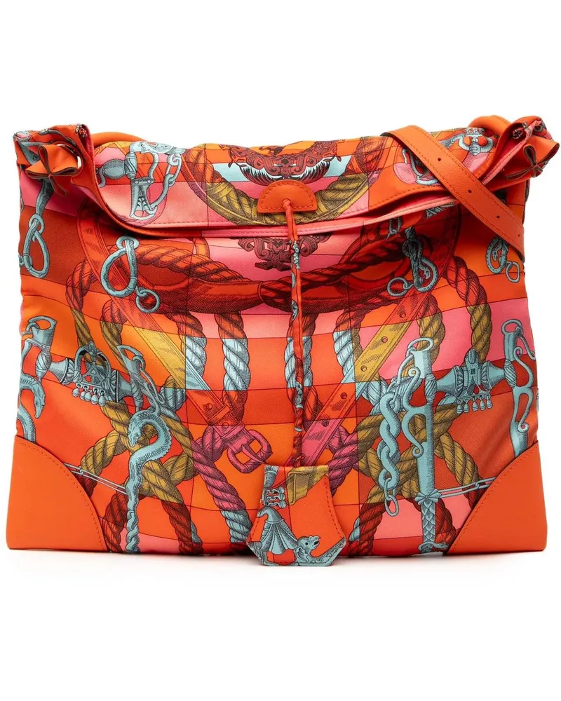 Hermès Hobo Bags Silk and Barenia Della Cavalleria Silky City 33 orange Orange