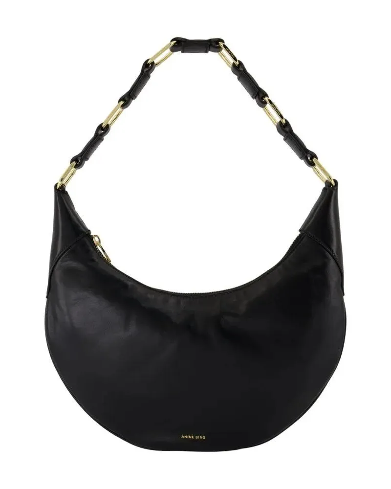 Anine Bing Hobo Bags Kate Hobo Bag - Leather - Black schwarz Schwarz