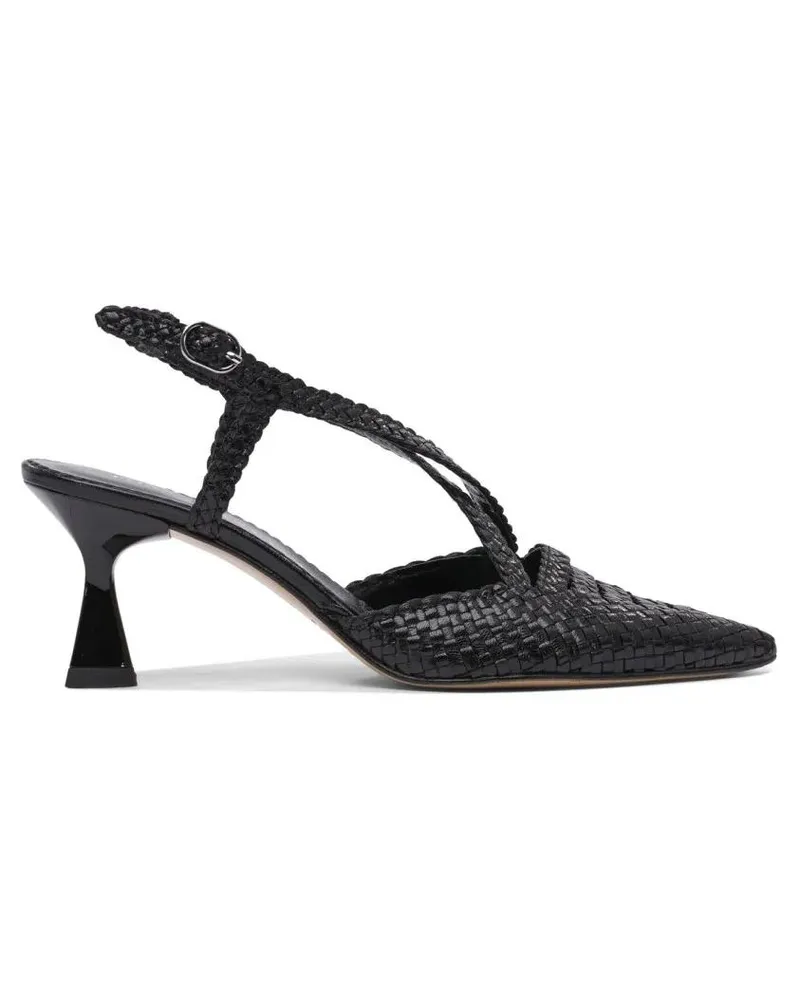 Pons Quintana Hohe Schuhe Pointed Toe Heeled Shoes With Woven Upper schwarz Schwarz