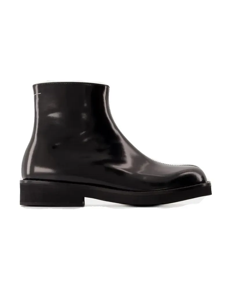 Maison Margiela Stiefel Ankle Boots - Leather - Black schwarz Schwarz