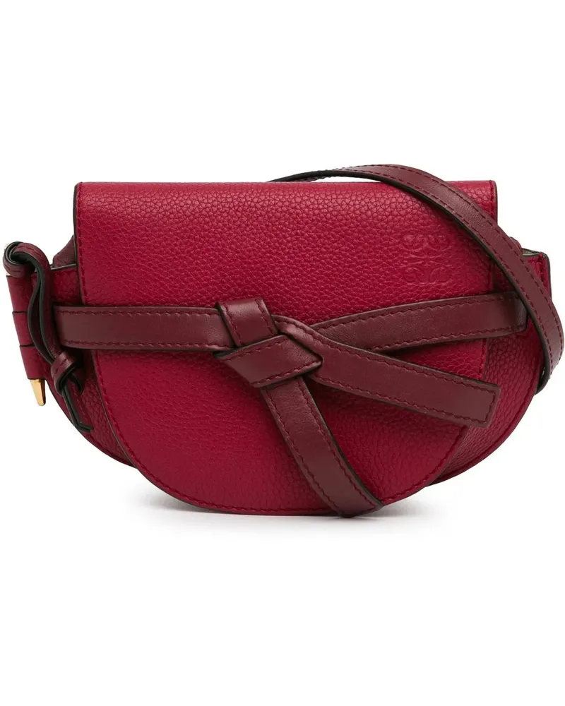 Loewe Hobo Bags Mini Leather Gate Bag rot Rot