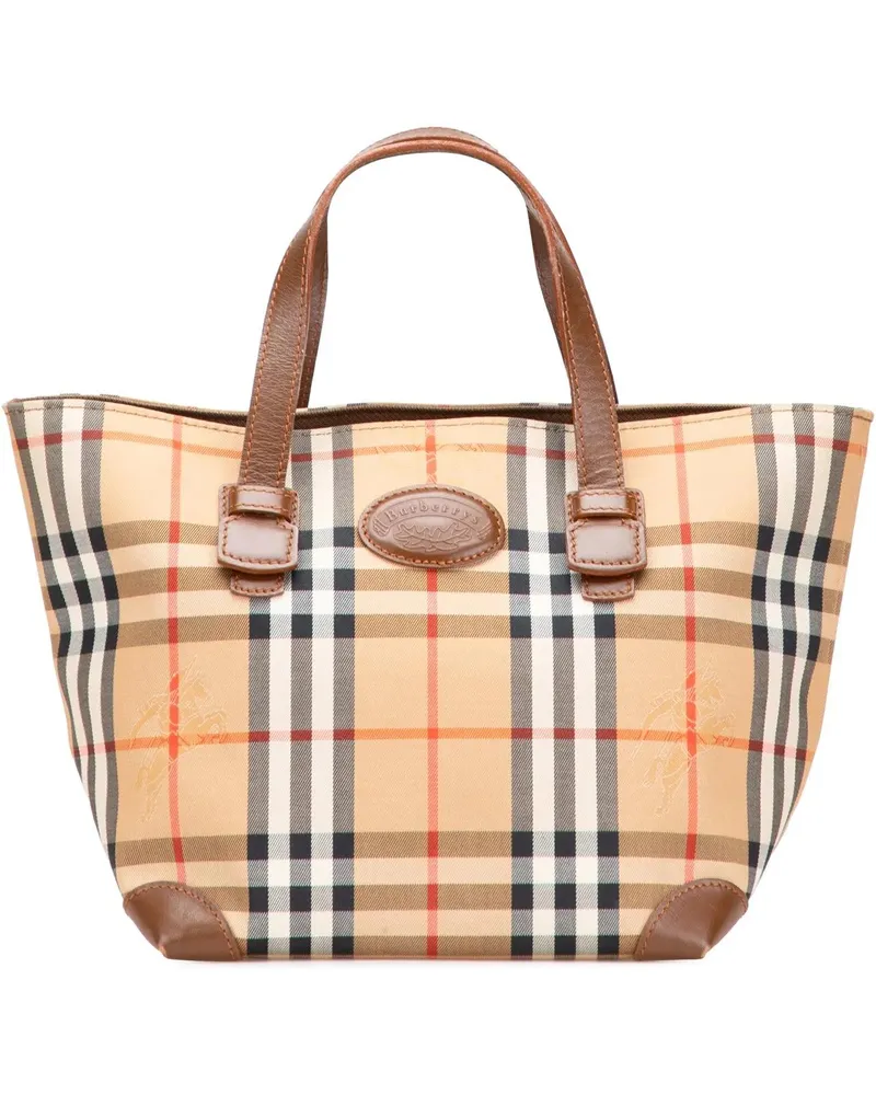 Burberry Crossbody Bags Haymarket Check Canvas Handbag braun Braun