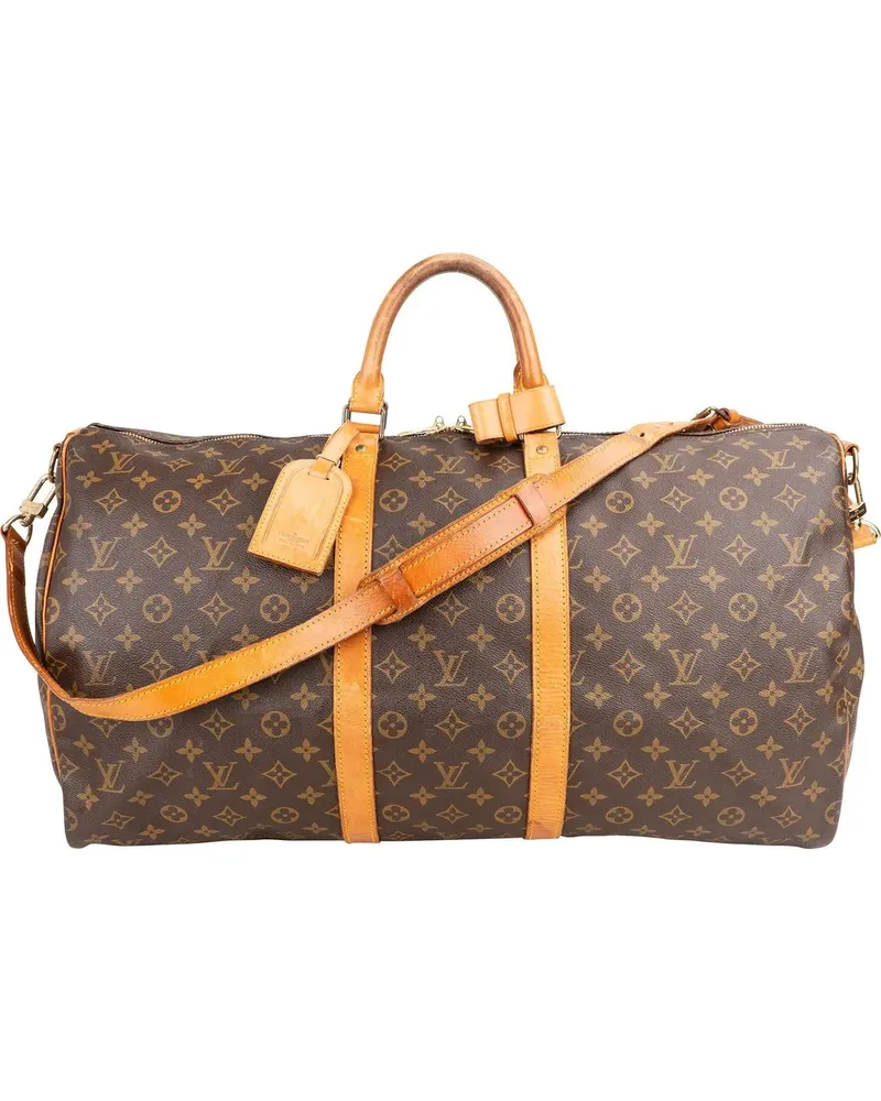 Louis Vuitton Crossbody Bags  Canvas Monogram Keepall 55 Bandoulie braun Braun