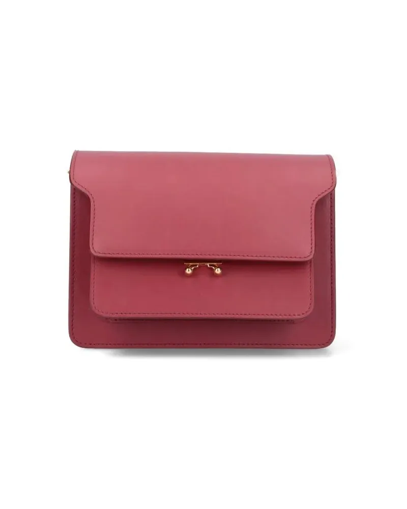 Marni Hobo Bags "Trunk" Medium Red Leather Crossbody Bag rot Rot