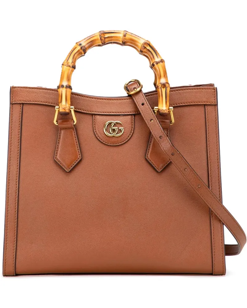 Gucci Hobo Bags Small Leather Bamboo Diana Satchel braun Braun
