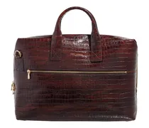 Aktentaschen Honoré Anique croco brown calfskin leather handbag