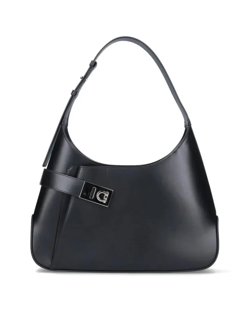 Ferragamo Hobo Bags "Hobo L" Shoulder Bag – Black schwarz Schwarz