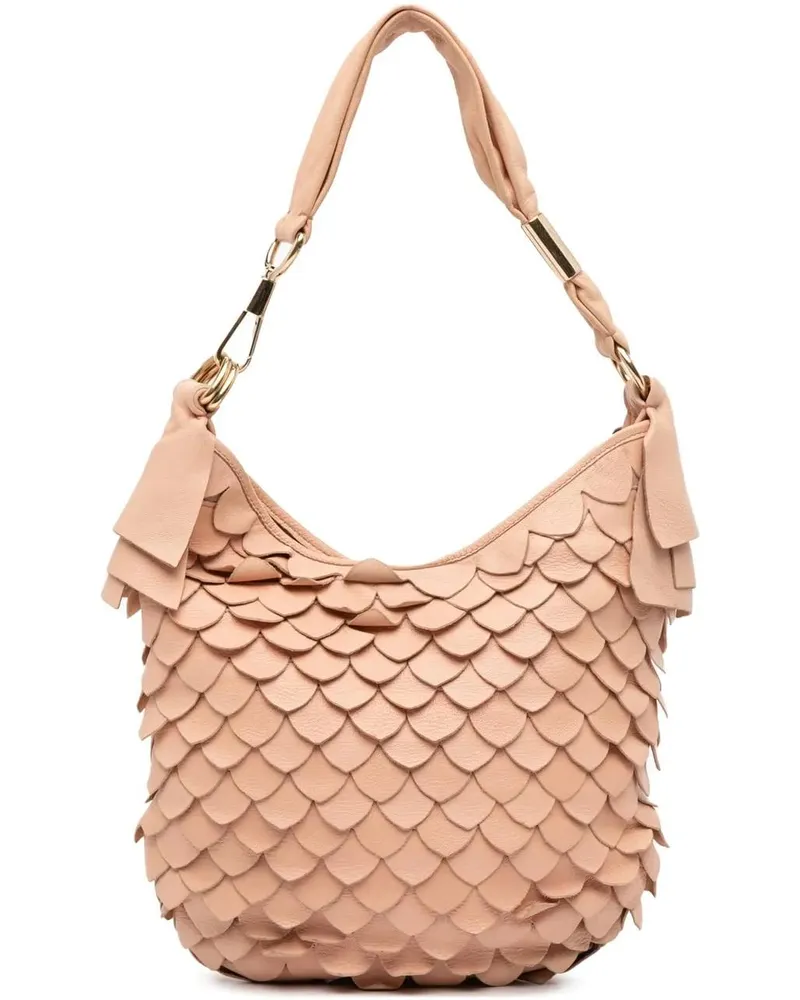 Saint Laurent Hobo Bags Leather St Tropez Fish Scale Hobo rosa Gold