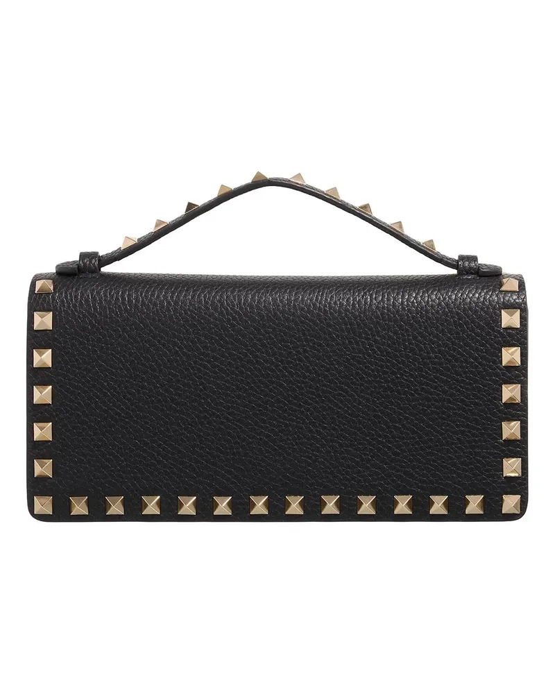Valentino Garavani Portemonnaie Wallet with Strap Rockstud schwarz Schwarz