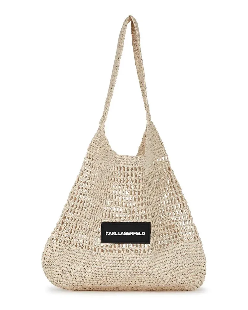 Karl Lagerfeld Shopper GEHÄKELTE STRANDTASCHE MIT LOGO beige Beige