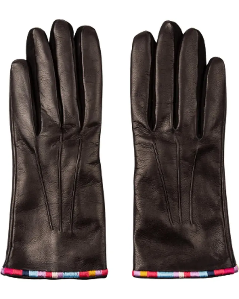 Paul Smith Handschuhe Gants cuir Noir bord brode baya W1A 430GL J459 79 schwarz Schwarz