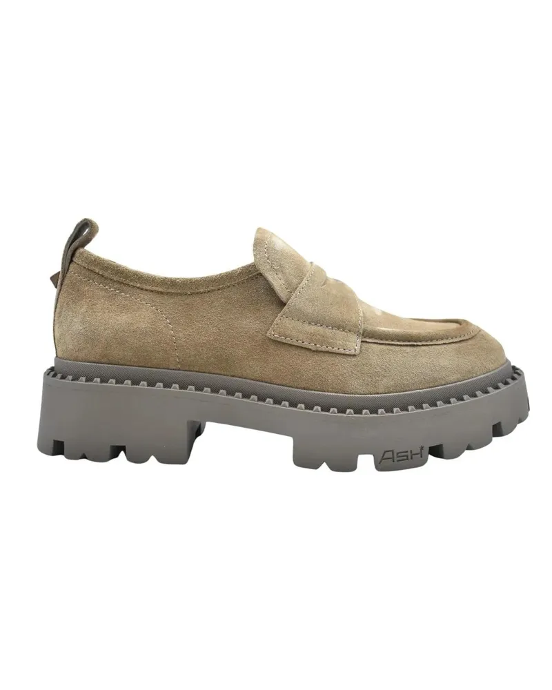 ash Laced Flat Shoes With Suede Finish braun Braun