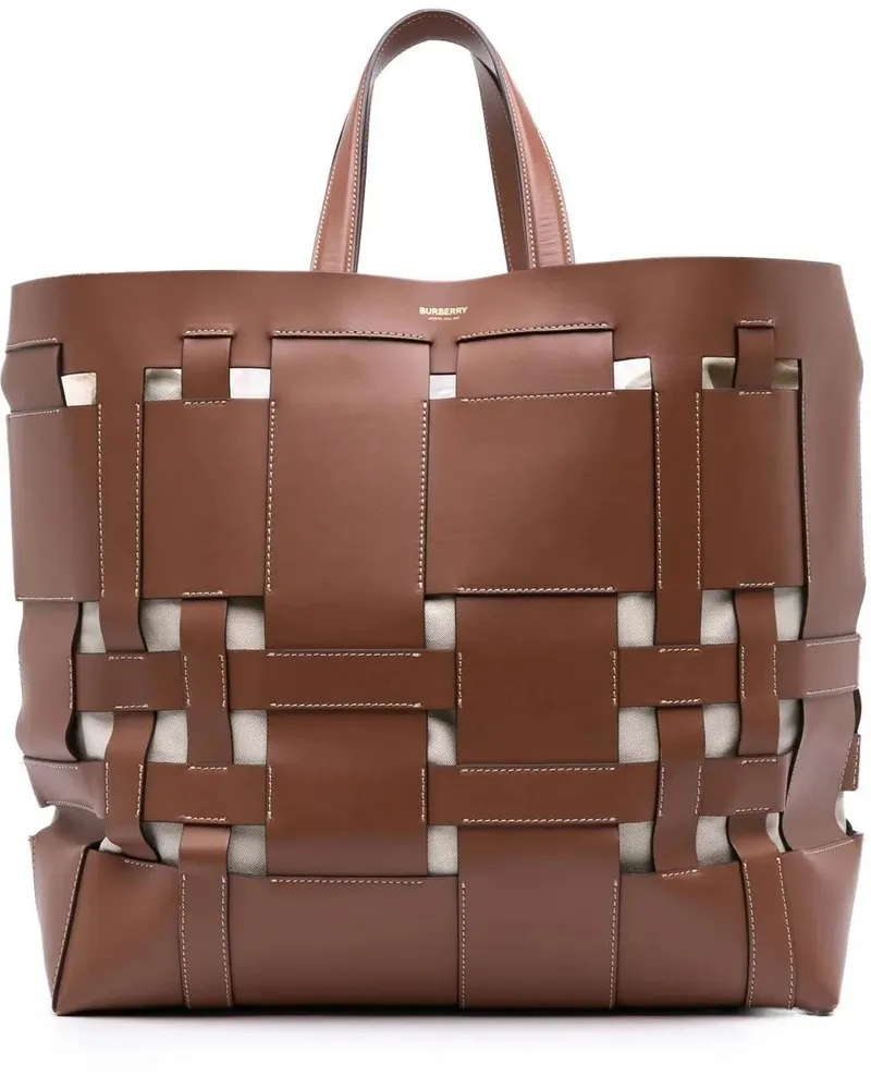 Burberry Hobo Bags Large Leather Foster Tote braun Braun