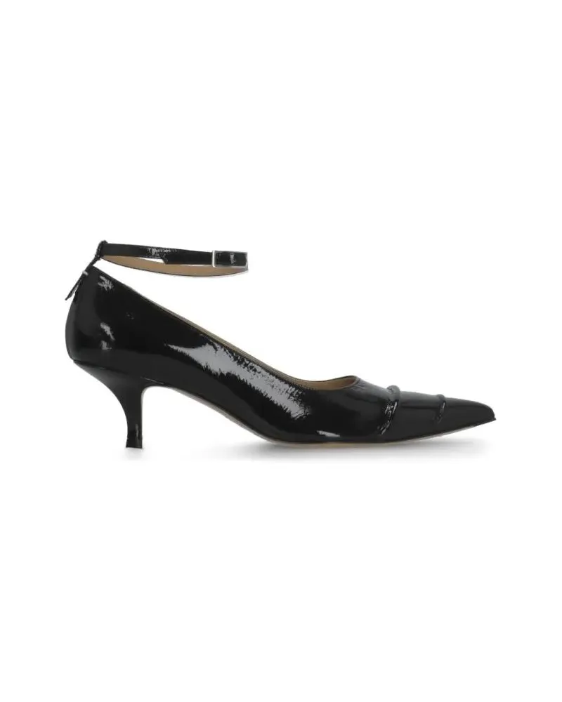 Maison Margiela Hohe Schuhe Black Leather Decollete schwarz Schwarz