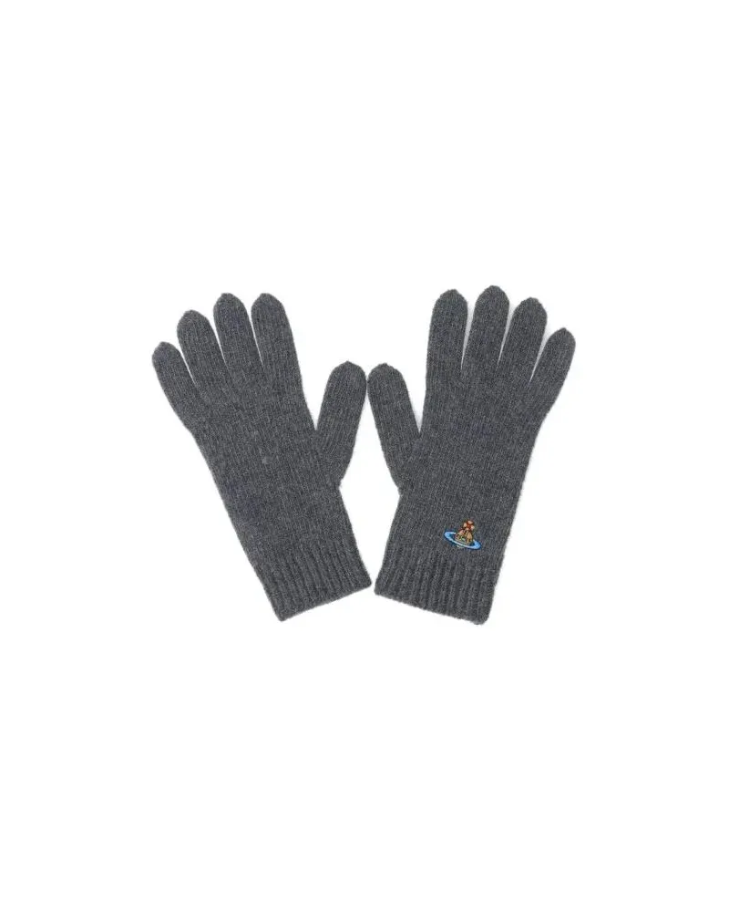 Vivienne Westwood Handschuhe Sleek Grey Gloves With Fitted Silhouette grau Grau