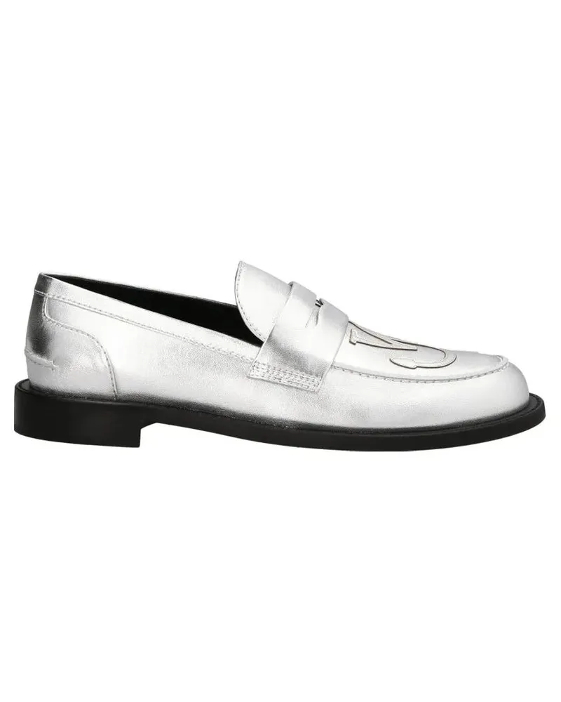 J.W.Anderson Loafer Silver Leather Loafers weiß Weiß