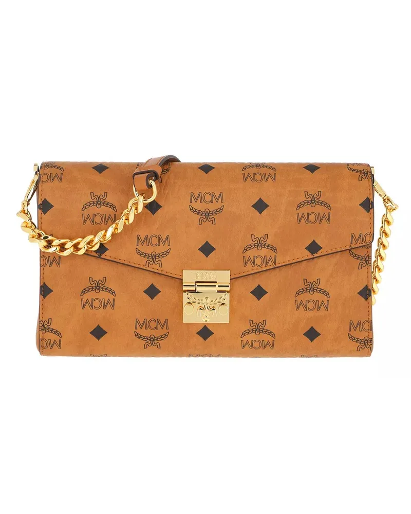 MCM Portemonnaie Tracy Vi Crossbody Med Cognacbraun