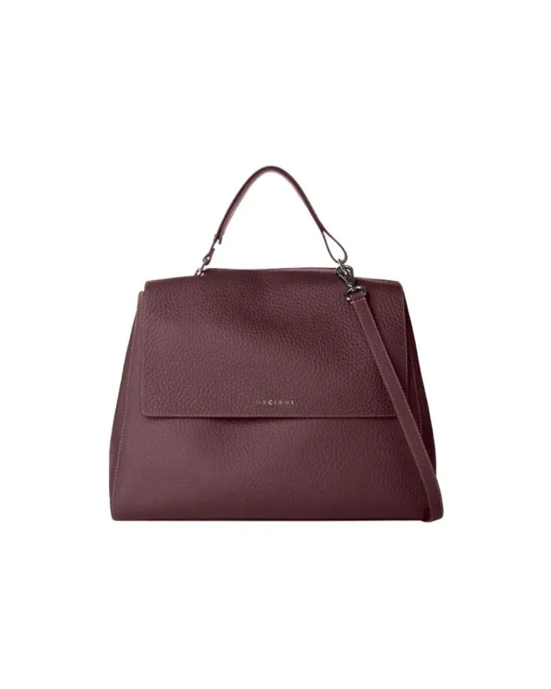 Orciani Hobo Bags Structured Textured Leather Shoulder Bag grau Grau