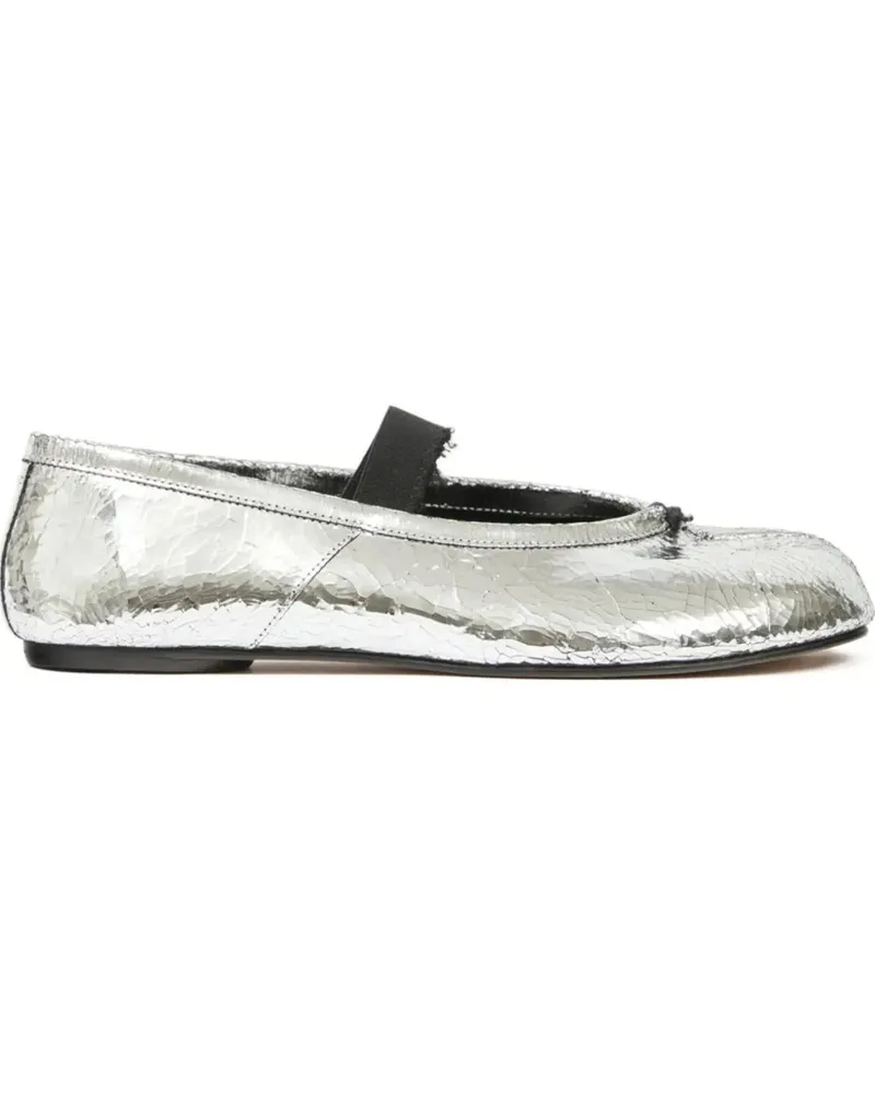 Maison Margiela Ballerinas Tabi Ballerina Flat Elastic Band Broken Mirror/ela silberfarben Silber