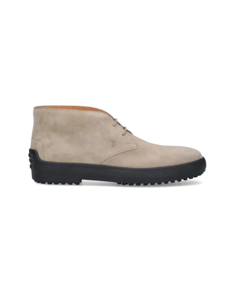 TOD'S Stiefel Suede Ankle Boots – Taupe beige Beige