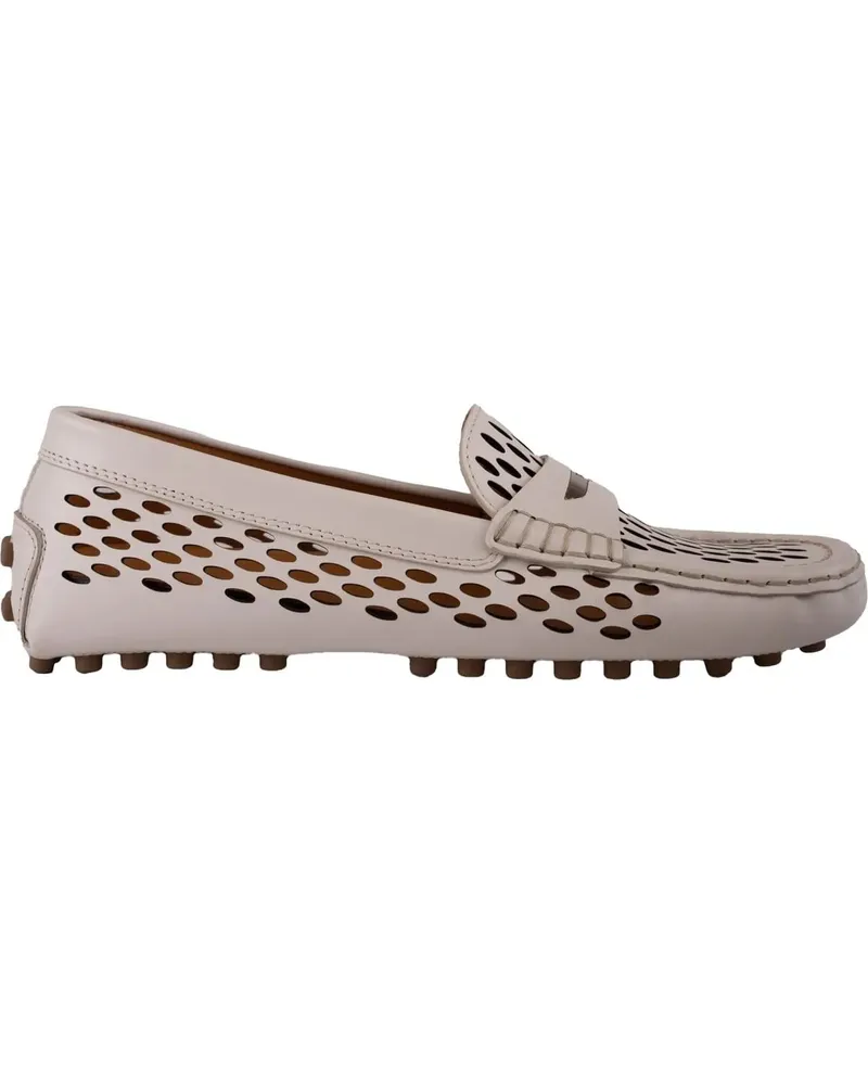 TOD'S Loafer Flat Shoes White weiß Weiß