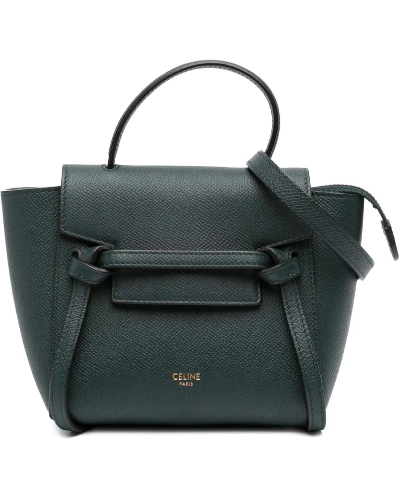 Celine Hobo Bags Pico Grained Calfskin Belt Bag grün Grün