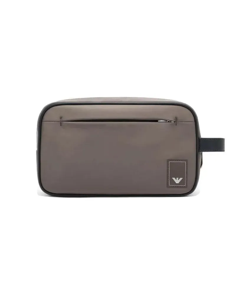 Emporio Armani Crossbody Bags Rectangular Nylon Beauty Case braun Braun
