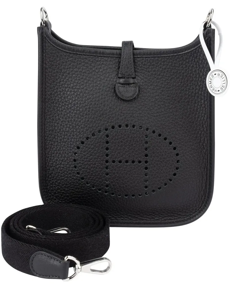 Hermès Crossbody Bags Hermes Clemence Leather Evelyne 16 Crossbody Bag schwarz Schwarz