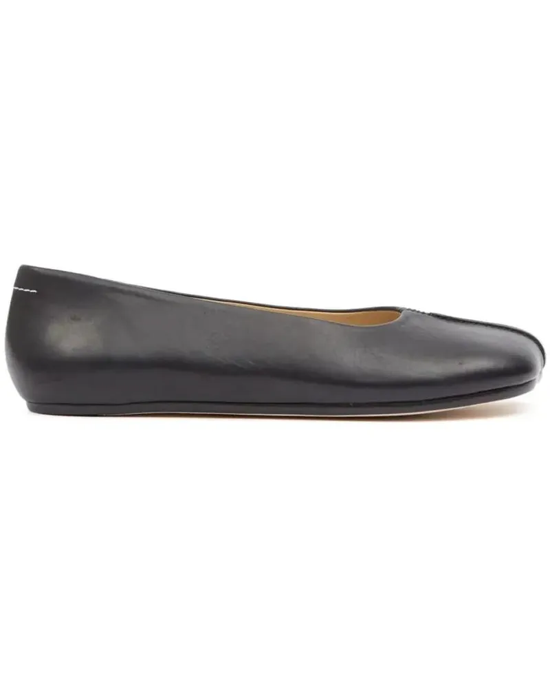 Maison Margiela Stitch-Out Leather Ballerina Shoes schwarz Schwarz