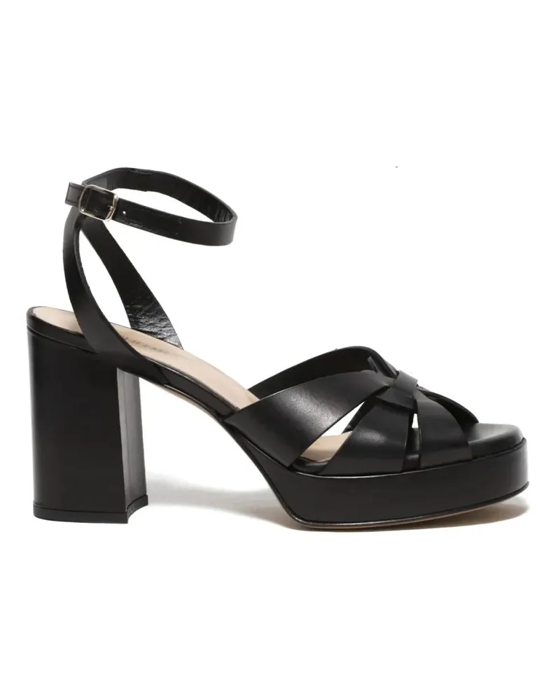 Guglielmo Rotta Sandalen Black Calfskin Platform Sandal schwarz Schwarz