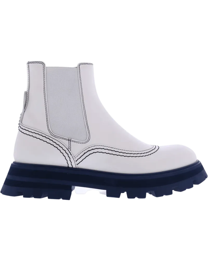 Alexander McQueen Stiefel Dames Chelsea Boot Wander Wit/Blauw weiß Weiß