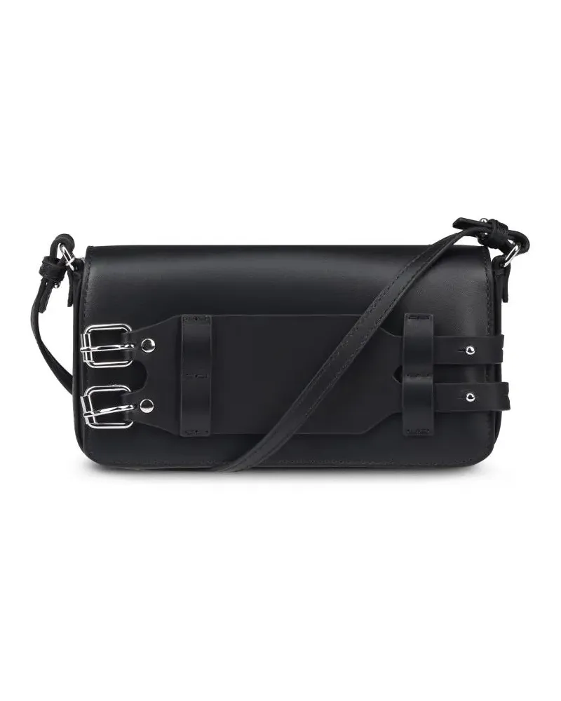 Maison Margiela Hobo Bags Structured Black Bag With Unique Buckle Detail schwarz Schwarz
