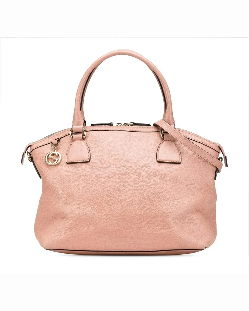 Gucci Hobo Bags 2000-2015 Medium Leather GG Charm Dome Satchel rosa Gold
