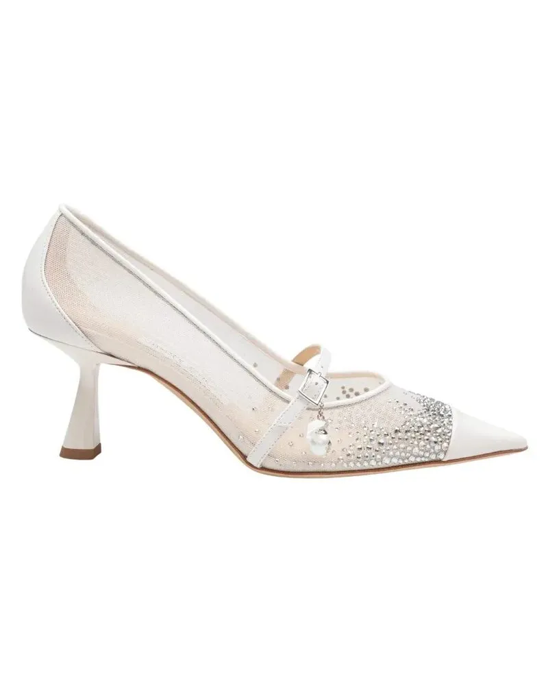 Jimmy Choo Hohe Schuhe Aren 65 Tkw Mesh And Leather Pumps beige Beige
