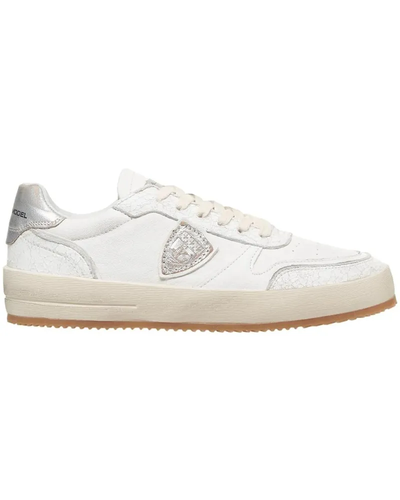 Philippe Model Low-Top Sneaker Textured Leather Slip-On Sneakers weiß Weiß