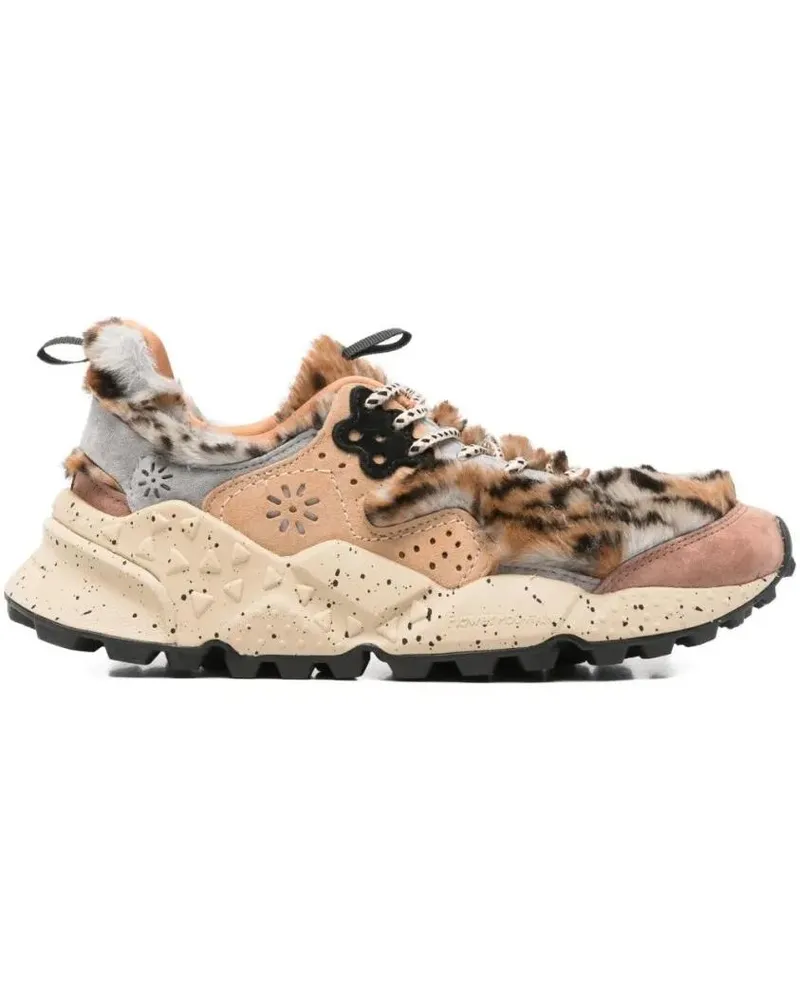 Flower MOUNTAIN Low-Top Sneaker Leopard Print Calfskin Sneakers With Sole beige Beige