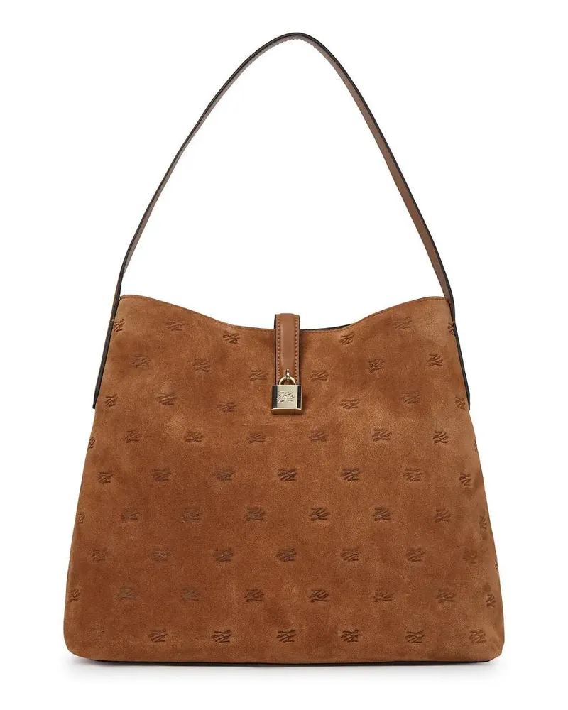 Karl Lagerfeld Hobo Bags K/Autograph Hobo-Tasche aus Wildleder mit Vorhänge braun Braun