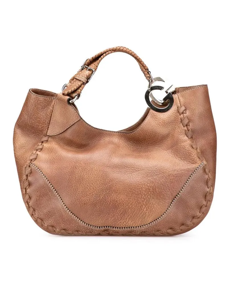 Gucci Hobo Bags Medium Grained Calfskin Charlotte Hobo braun Braun