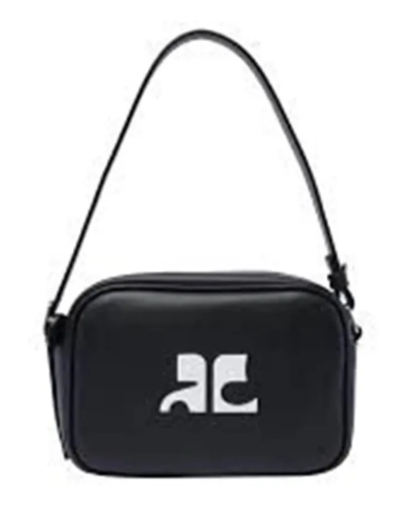 Courrèges Hobo Bags Reedition Camera Bag In Grey Calf Leather schwarz Schwarz