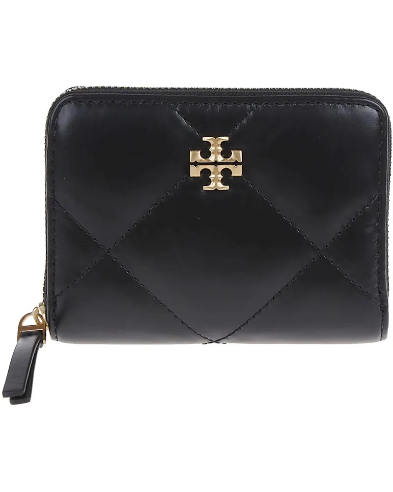 Tory Burch Portemonnaie Kira Small Diamond Quilt Zip Around Wallet Black schwarz Schwarz