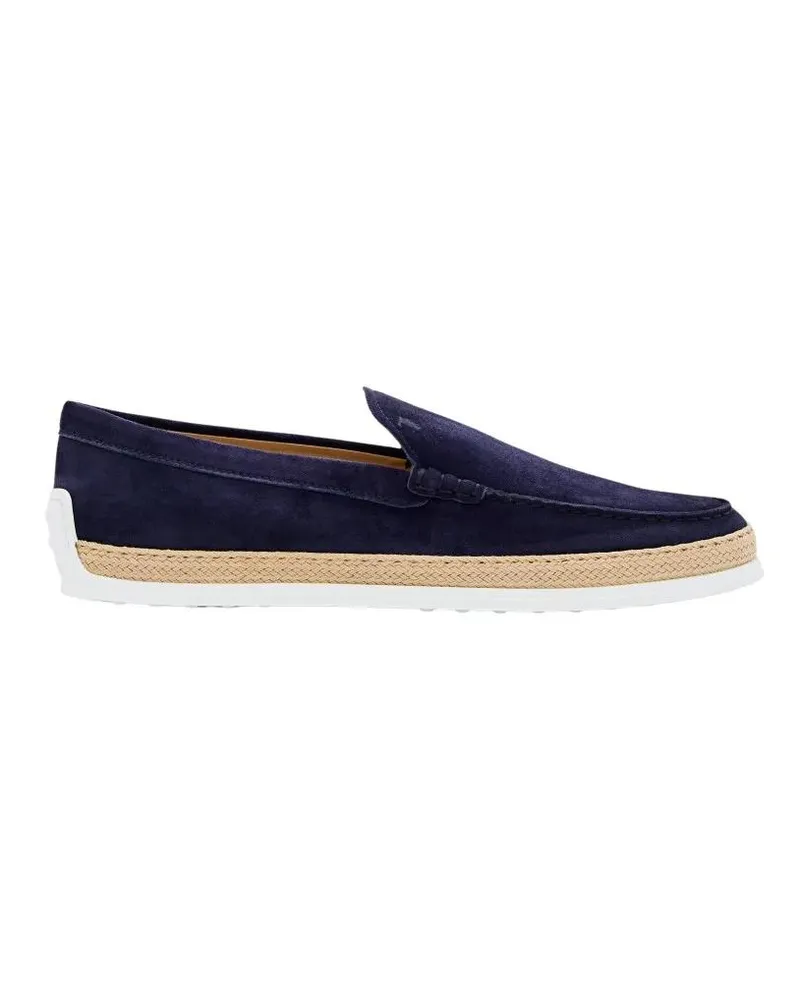 TOD'S Loafer Rafia Rubber Slipper Blau