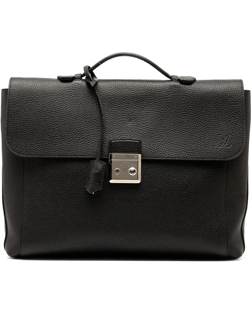 Louis Vuitton Crossbody Bags Taurillon Serviette Dorian Briefcase schwarz Schwarz