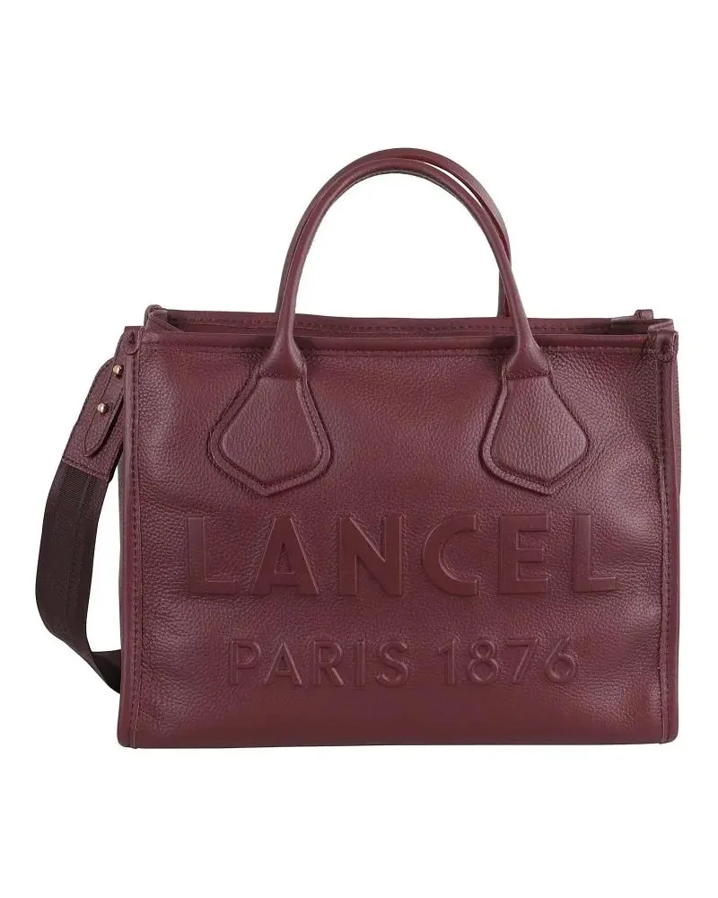 Lancel Hobo Bags Rectangular Grained Leather Shoulder Bag rot Rot