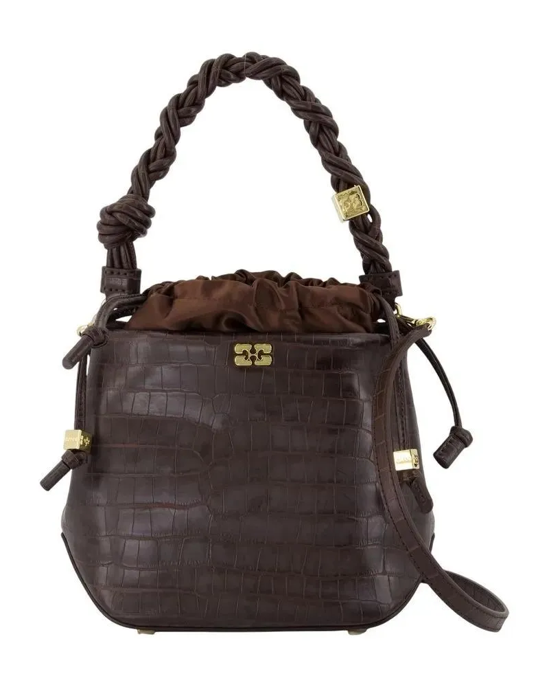 Ganni Beuteltaschen Bou Bucket Purse - Synthetic - Brown braun Braun